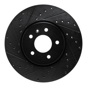 Buick Cascada Brake Rotor (1) - Front Left - R1 Concepts - Drilled & Slotted - Black - `14-`19